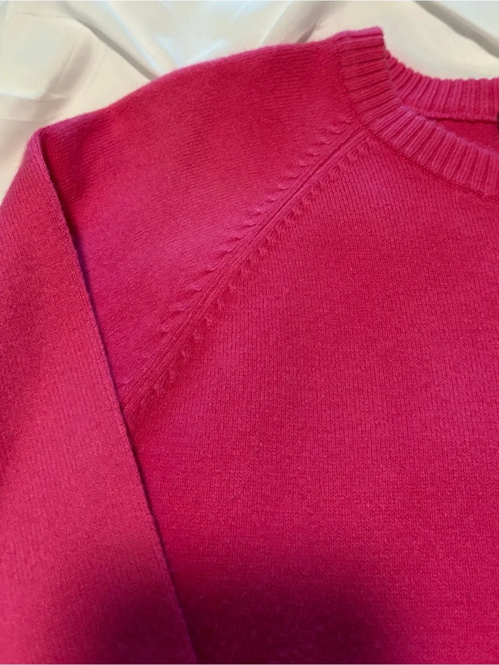 French Connection Classic Crew Neck Sweater, Bright Pink, Size XS